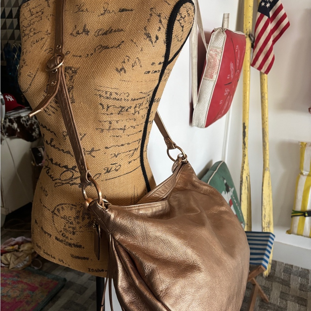 Coach Copper Leather Hobo Bag
